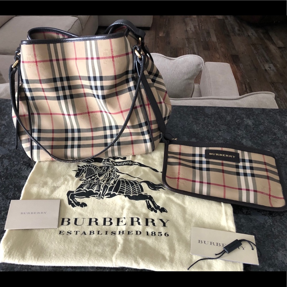 Burberry Haymarket Jacquard Small Canterbury Tote
